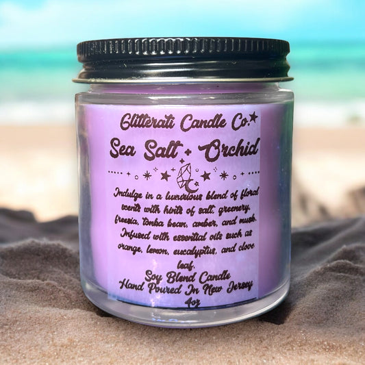 Sea Salt And Orchid Soy Blend Wax Candle 4oz