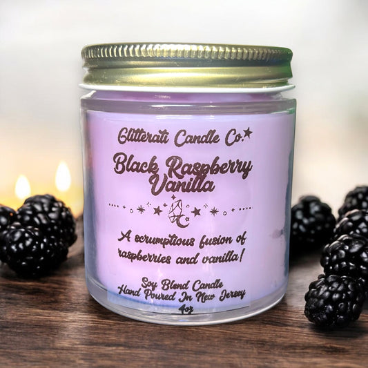 Black Raspberry Vanilla Soy Blend Wax Candle 4oz