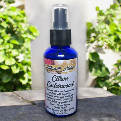 Citron Cedarwood Linen & Room Fine Mist Spray Bottle 4oz Natural Odor Eliminator