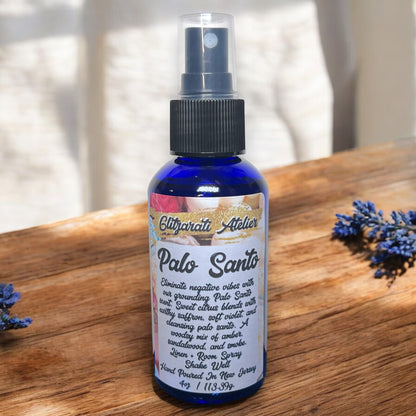 Palo Santo Linen & Room Fine Mist Spray Bottle 4oz Natural Odor Eliminator