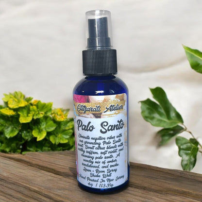 Palo Santo Linen & Room Fine Mist Spray Bottle 4oz Natural Odor Eliminator