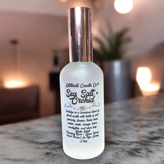 Sea Salt & Orchid Linen & Room Glass Spray Bottle