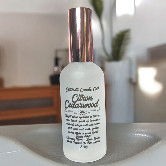 Citron Cedarwood  Linen & Room Glass Spray Bottle