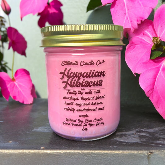 Hawaiian Hibiscus 100% Natural Wax Soy Candle 8oz