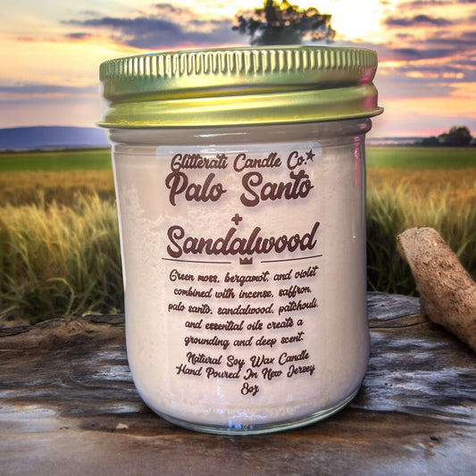 Palo Santo & Sandalwood 100% Natural Wax Soy Candle 8oz