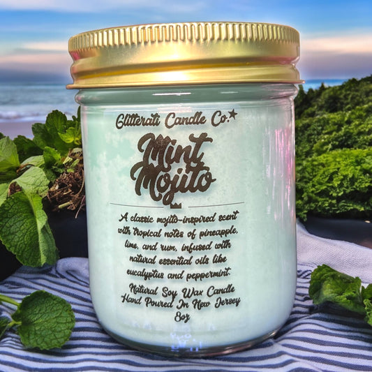 Mint Mojito 100% Natural Wax Soy Candle 8oz