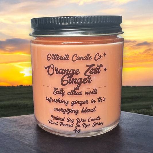 Orange Zest & Ginger 100% Natural Wax Soy Candle 4oz