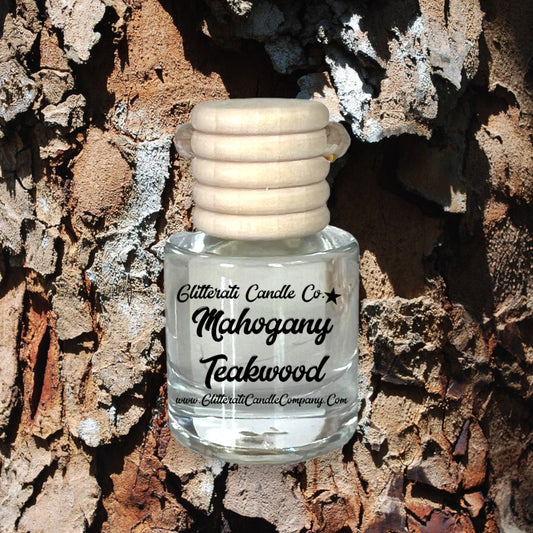 Mahogany Teakwood Hanging Car Oil Diffuser Freshener