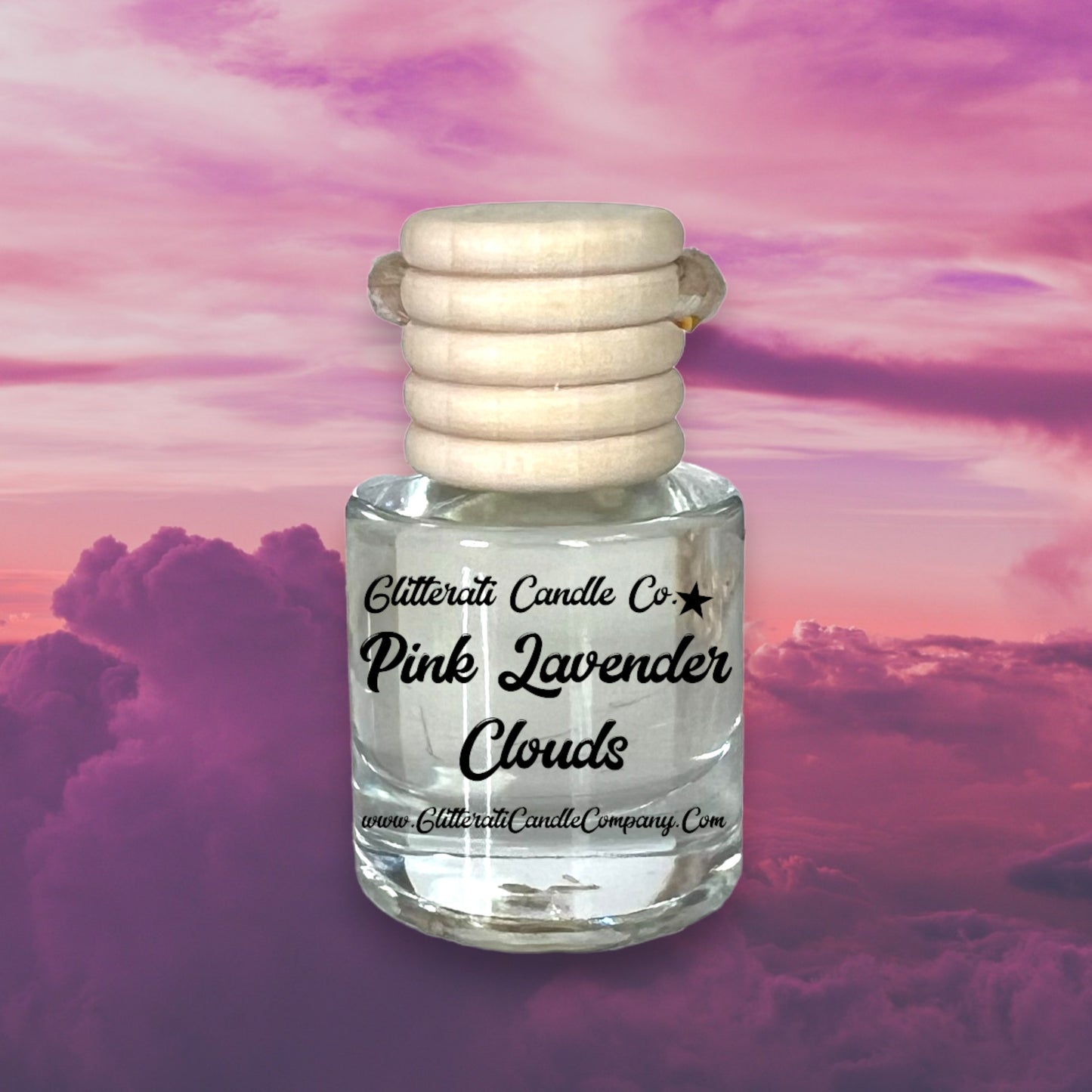 Pink Lavender Clouds Hanging Car Oil Diffuser Freshener