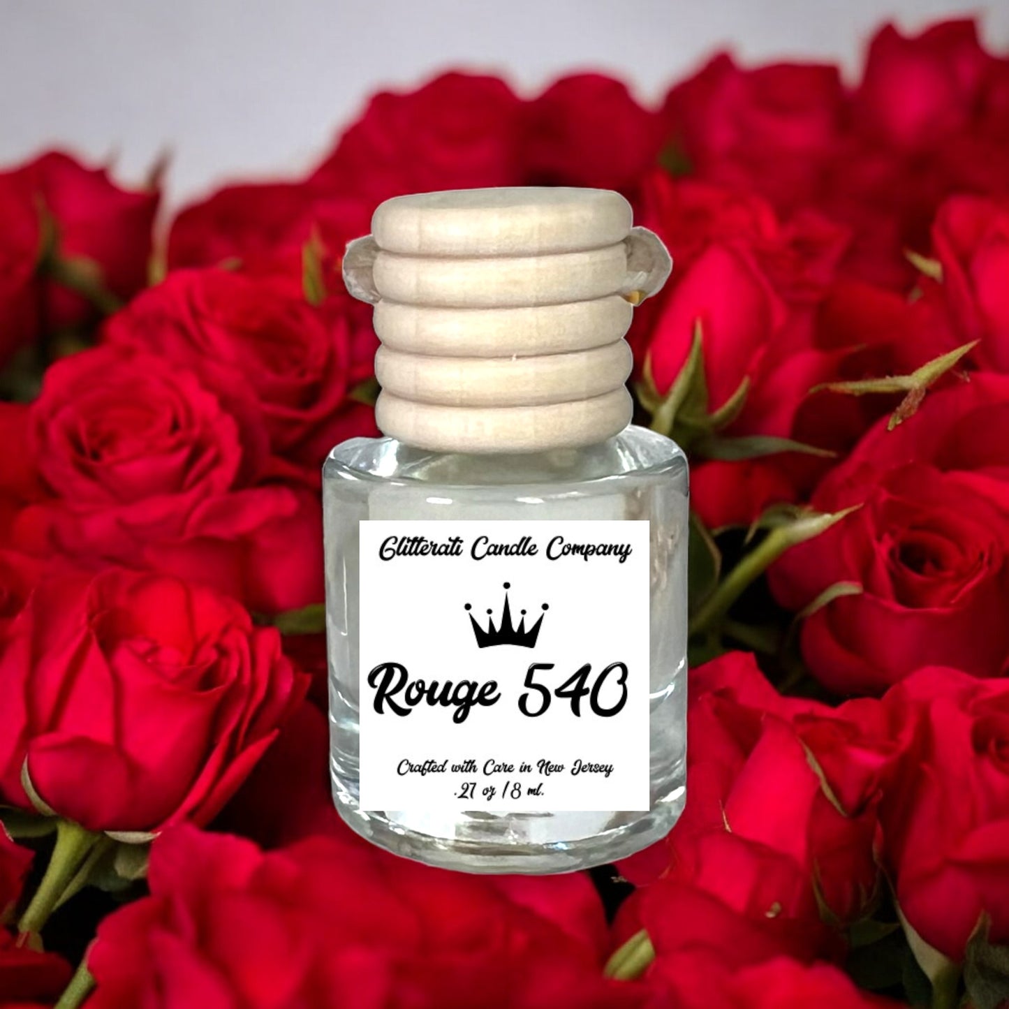 Rouge 540 Hanging Glass Car Oil Diffuser Freshener 8ml