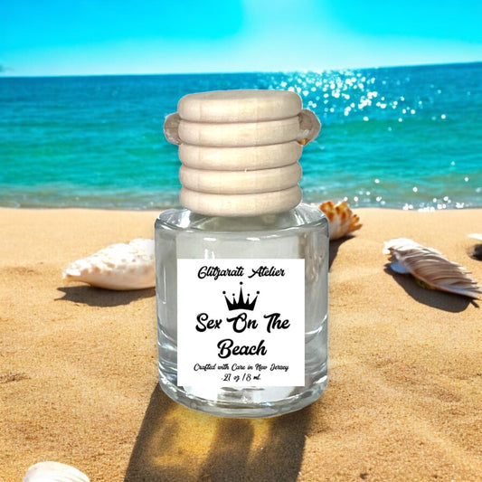 On The Beach Hanging Glass Car Oil Diffuser Freshener 8ml