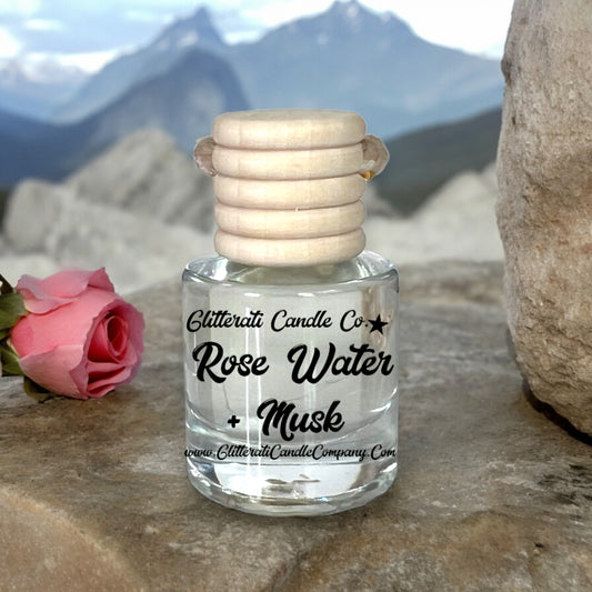 Rose Water + Musk Scented Hanging Car Oil Diffuser Freshener