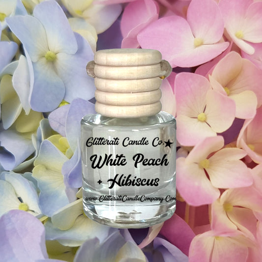 White Peach & Hibiscus Hanging Car Oil Diffuser Freshener