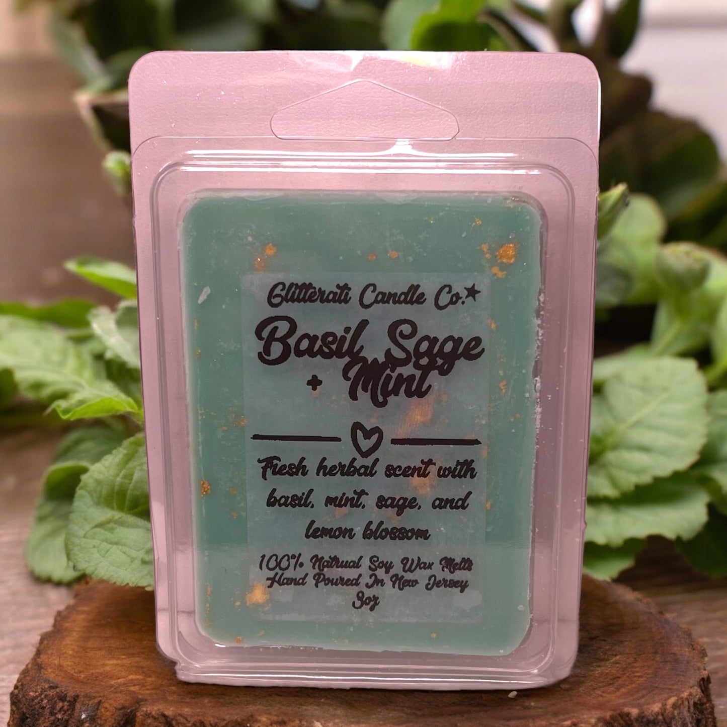 Basil Sage Mint Soy Wax Melts - 6 Piece Clamshell