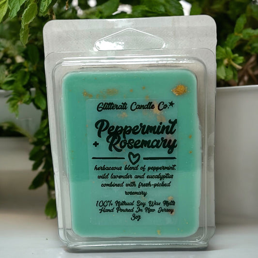 Peppermint & Rosemary Soy Wax Melts - 6 Piece Clamshell
