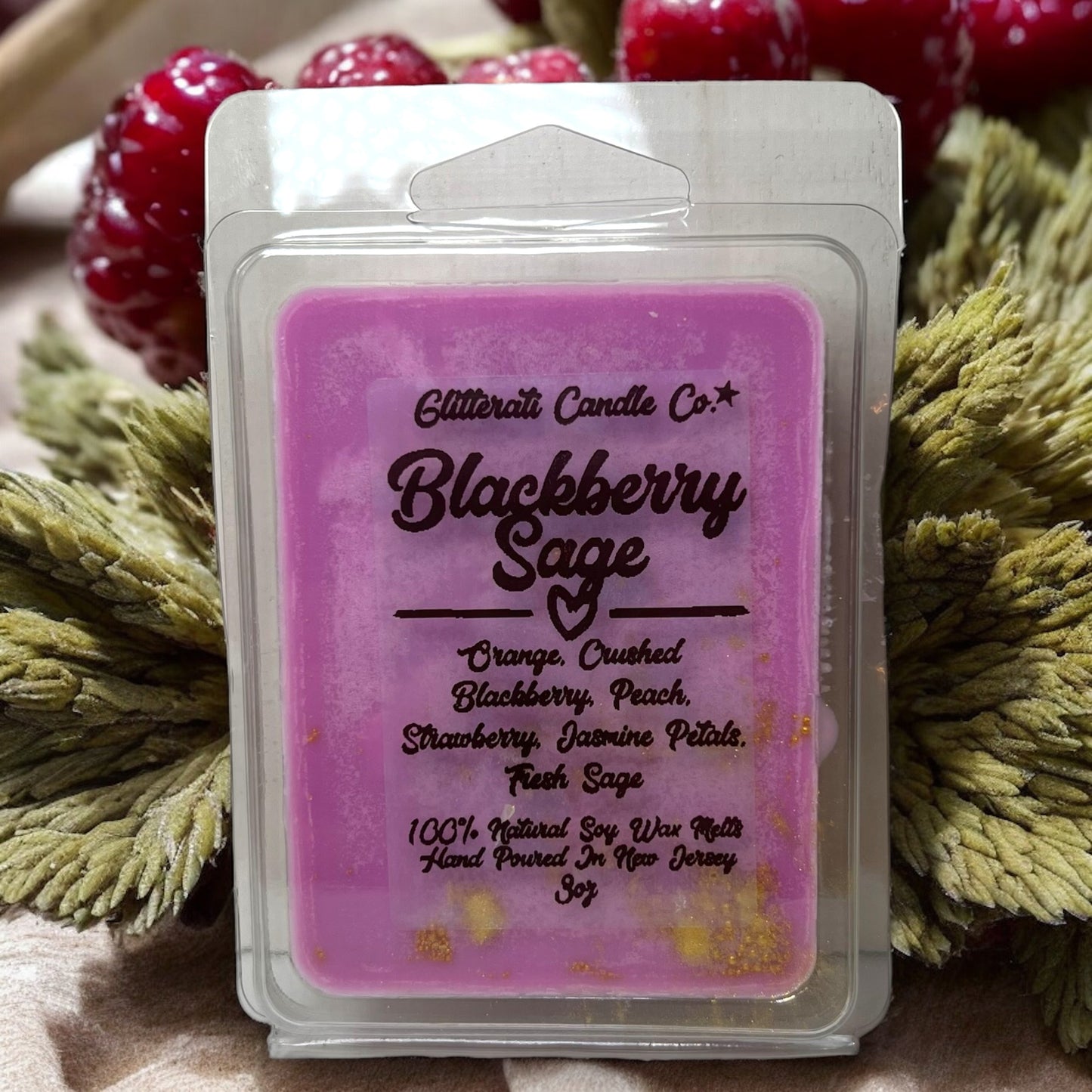 Blackberry + Sage  Soy Wax Melts - 6 Piece Clamshell